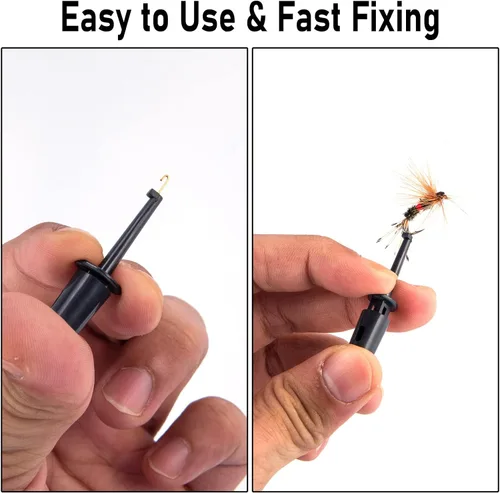 Miniatura 5 de Alwonder Alicates Hackle para atar moscas, 10 unidades, 8 colores, alicates de gancho de mosca, ganchos de punta larga de plástico, herramienta
