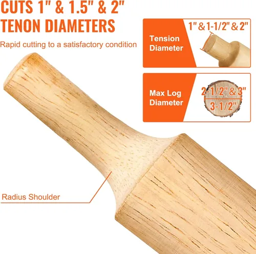Miniatura 3 de VEVOR Cortador de costillas, 2,5 cm/1" & 3,8 cm/1,5" & 5,1 cm/2", Cortador de muebles de madera de aluminio y acero premium, con cuchillas curvas