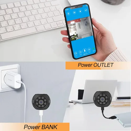 Miniatura 8 de Pomya Mini cámara 1080P con noche IR, reloj en tiempo real Hotspot, mini cámara de video USB para interior, exterior, tienda, oficina