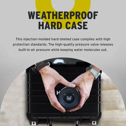 Miniatura 5 de Koah Funda rígida de plástico resistente a la intemperie con espuma personalizable (13 x 11 x 6 pulgadas), a prueba de agua y golpes, para cámaras