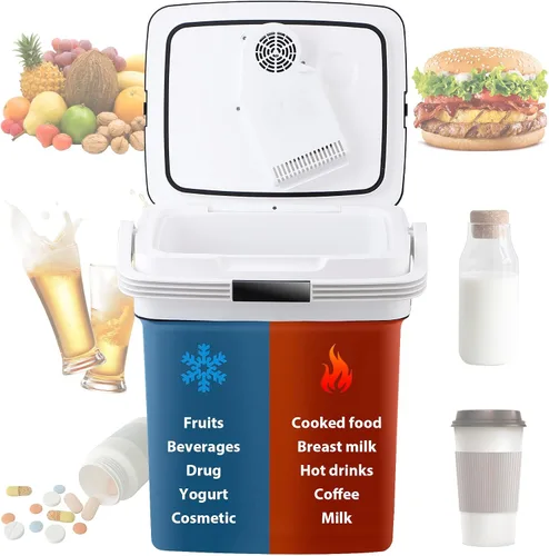 Miniatura 7 de ZENY Mini refrigerador eléctrico enfriador y calentador para automóvil - Refrigerador de automóvil de 12 V CC con mango de bloqueo automático