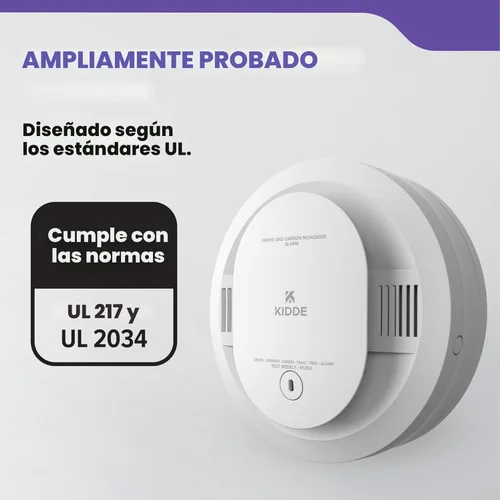 Miniatura 7 de Kidde Detector de humo y monóxido de carbono cableado, batería de reserva de 10 años, indicadores de luz de advertencia LED interconectables, 30CUA10