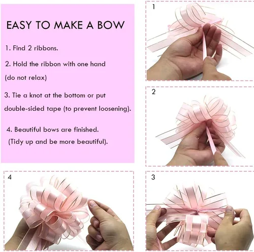 Miniatura 3 de 6 lazos para tirar, lazos para envolver regalos, lazos para cestas de boda, lazos de regalo, lazos grandes para regalos Rosado melocotón
