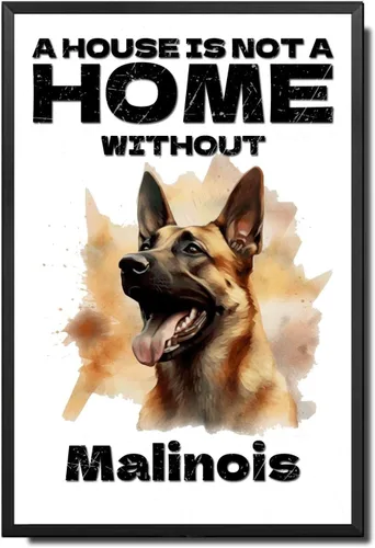 Miniatura 35 de Letrero de metal de hojalata vintage con diseño de perro, arte de pared con texto en inglés "A House is Not A Home Without Akita Outhouse