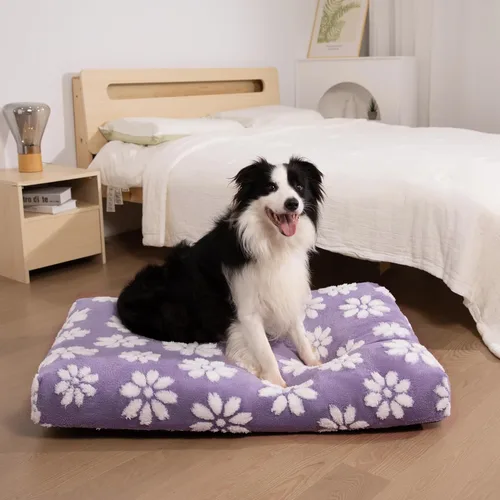 Miniatura 2 de Camas para perros grandes, bonita cama gruesa para perrera, cama mullida para mascotas con funda extraíble lavable y parte inferior antideslizante