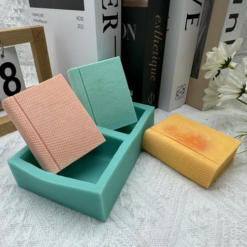 Miniatura 6 de Molde de jabón de silicona de dos libros, moldes de cera de vela hechos a mano, molde de silicona para pastel de mousse de chocolate, gelatina