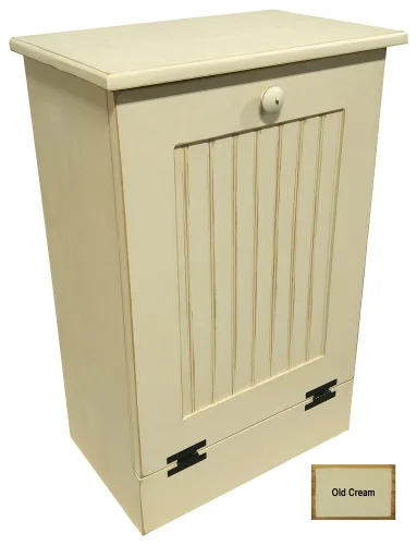 Miniatura 5 de Soporte para cubo de basura/reciclaje de basura rebatible de madera, Pino, S Sólido - Cottage White