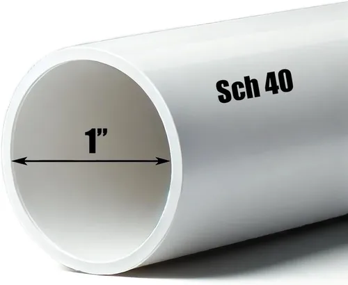 Tubo de PVC de 1 pulgada Schedule 40 – Tubo de plomería de PVC blanco rígido para drenaje, piscina y spa, aplicaciones de agua fría – (1.315