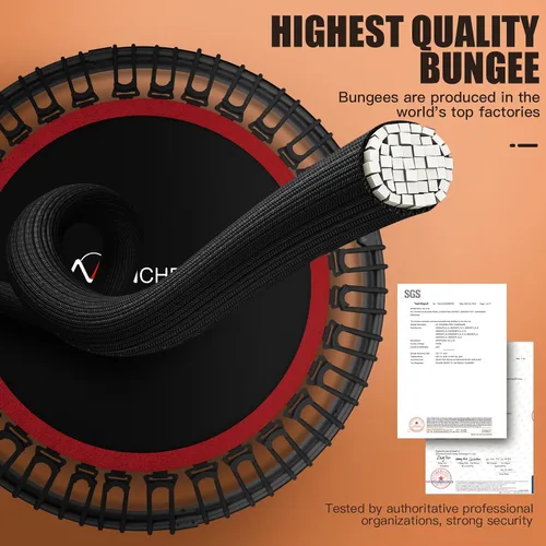 Miniatura 3 de ANCHEER Trampolín Reboteador Plegable de 48" para Adultos/Niños con Bandas de Resistencia y Cuerdas Elásticas, Mini Trampolín Interior y Exterior
