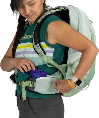 Miniatura 10 de Osprey Tempest 22L Mochila ligera de senderismo para mujer, mochila pequeña para viajes y campamentos, verde menta helada/Botánica
