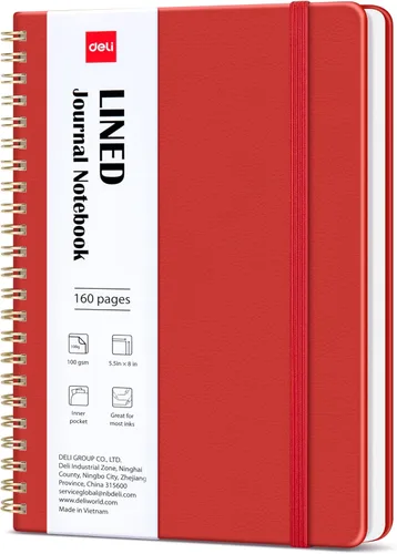Miniatura 9 de deli Purple Lined Spiral Journal Notebook, 160 Pages, A5 (5.5"x8") Hardcover Writing Notebook, College Ruled Spiral Bound Journal for Women & Men