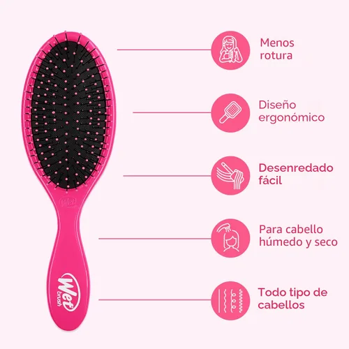 Miniatura 4 de Cepillo de pelo Wet Brush, cepillo desenredante original (rosa) - cepillo para cabello húmedo y seco sin enredos para mujeres y hombres - sin