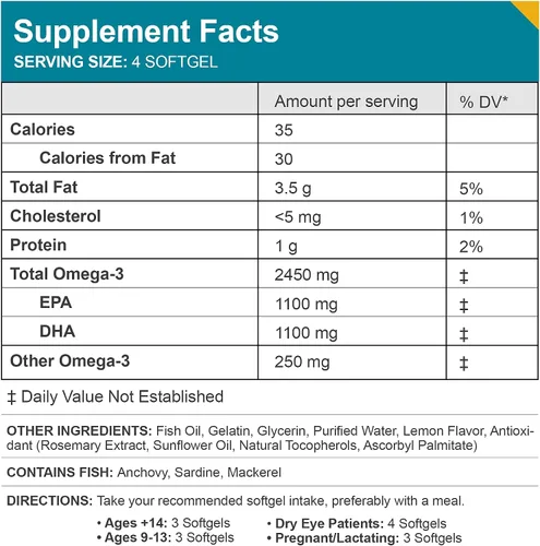 Miniatura 2 de Macuhealth Aceite de Pescado Omega 3 - 1100 mg DHA, 1100 mg EPA, Suplemento para la Salud de los Ojos y el Cerebro, Fórmula de Triglicéridos, 120
