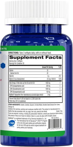 Miniatura 5 de BioTrust OmegaKrill Suplemento Omega 3 EPA y DHA, aceite de pescado y krill para proporcionar apoyo para articulaciones, corazón, cerebro, ojos