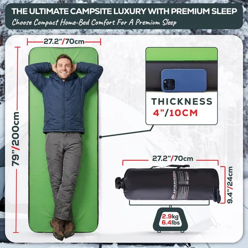 Miniatura 2 de Gear Doctors Artemis 8.3 R-Value - Colchoneta de dormir autoinflable para campamento, colchón de aire, para 4 estaciones, espuma de aire 3D de 4