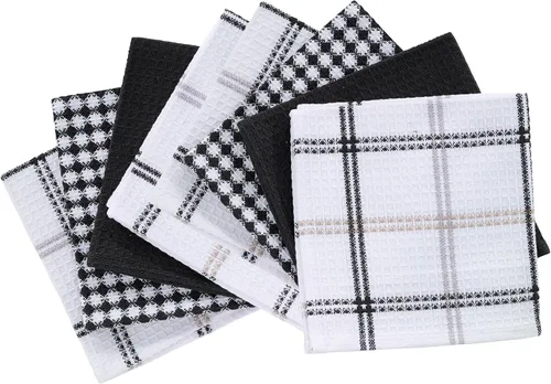 Miniatura 2 de T-Fal Paños de Cocina Premium de Gofre (Paquete de 8), 12"x13" Altamente Absorbentes, Súper Suaves, Duraderos, 100% Algodón, Toalla de Gofre