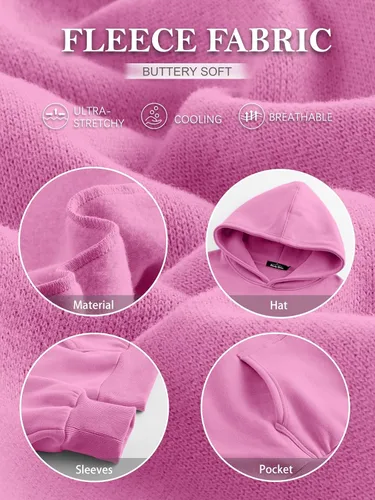 Miniatura 6 de Trendy Queen - Sudaderas extragrandes con capucha para mujer, suéteres de manga larga, sin botones, de vellón, de otoño, ropa de invierno