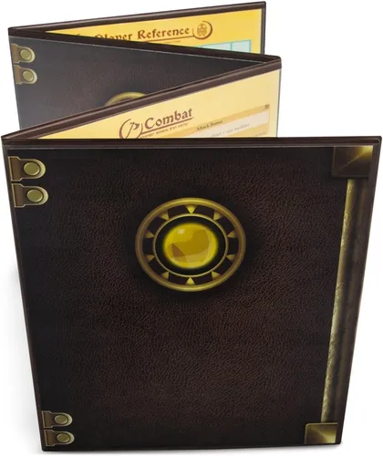 Stratagem The Master's Tome - Pantalla GM personalizable de 4 paneles con insertos gratuitos, borrado en seco, mazmorra y accesorio maestro de juego