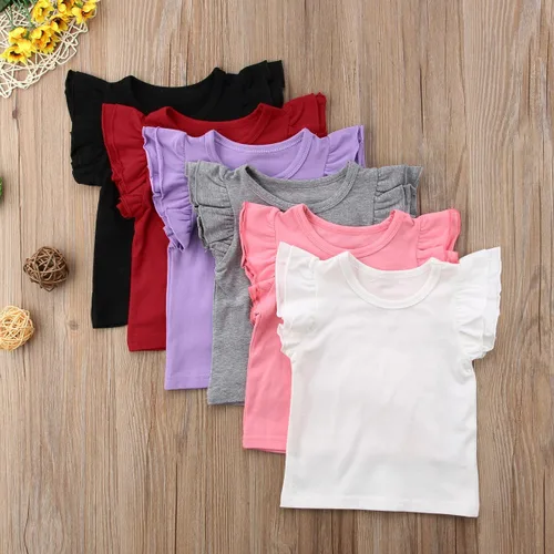 Miniatura 2 de Mubineo - Camiseta de manga corta para bebé, algodón, diseño liso