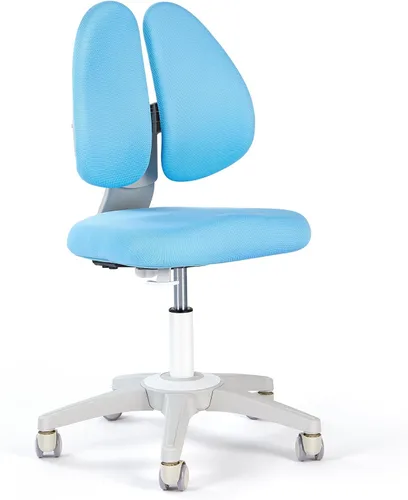 Silla de escritorio para niños, altura y profundidad del asiento, silla de estudio ajustable con giro de 360°, ruedas de freno para sentarse y