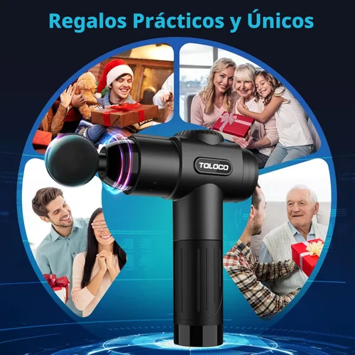 Miniatura 8 de Pistola para masajes Toloco–T11 Pro, de mano, para tejido muscular profundo, masajeador corporal deportivo, taladro portátil, motor de escobillas