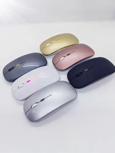 Miniatura 4 de Ratón Bluetooth inalámbrico, modo dual ultrafino recargable (Bluetooth 5.2 + receptor USB de 2.4 GHz) con luz LED colorida y clic silencioso, mouse