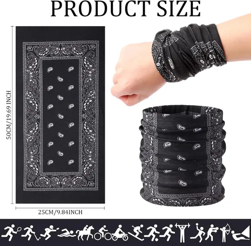 Miniatura 4 de Cozypower 36 bandanas de cachemira sin costuras, polaina para el cuello, pasamontañas para hombres y mujeres, viento UV