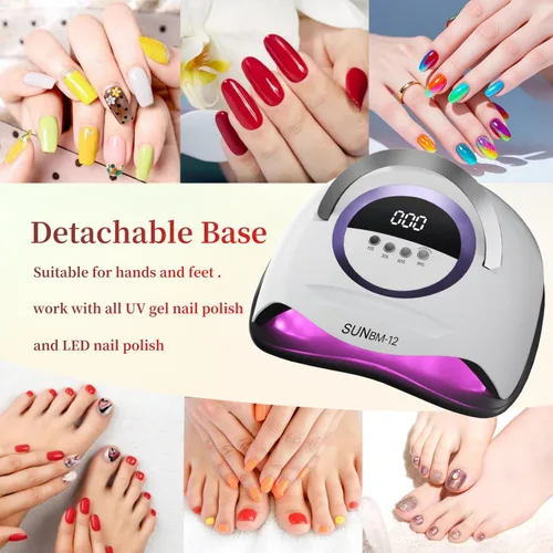 Miniatura 6 de Lámpara de uñas UV LED con 72 perlas, lámparas de curado de uñas de 300 W para esmalte de gel con sensor automático/4 ajustes de temporizador