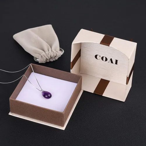 Miniatura 7 de COAI Collar de cristal curativo con lágrima plateada para mujer