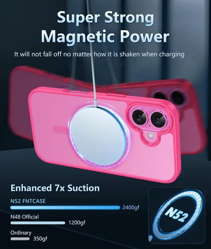Miniatura 10 de FNTCASE Funda para iPhone 13 Pro-Max: Fundas magnéticas transparentes compatibles con Magsafe Slim anti amarillamiento protección contra caídas