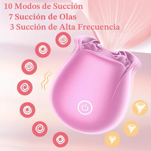 Miniatura 2 de Juguete sexual de rosa para mujeres - Razsvoe Vibrador de rosa succionador con estimulador de pezón y clítoris de 10 modos, vibrador de punto G
