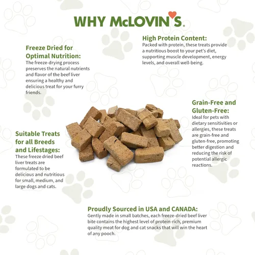 Miniatura 6 de McLovin's Pet - Golosinas y adornos para perros de hígado de carne cruda liofilizados, 14 onzas, un solo ingrediente, sin granos, sin gluten
