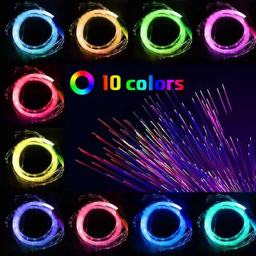 Miniatura 4 de AMKI Látigo de fibra óptica LED recargable de 6 pies, 360 giratorios, 360 efectos de modo, súper brillante, juguete de baile, ideal para fiestas Rosa