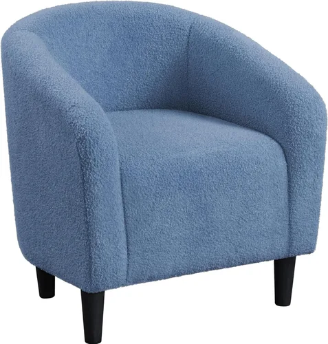 Miniatura 25 de Yaheetech Silla de Sala de Estar, Silla de Acento de Terciopelo, Silla Barril Tapizada, Silla de Asiento con Reposabrazos y Respaldo Bajo para Sala