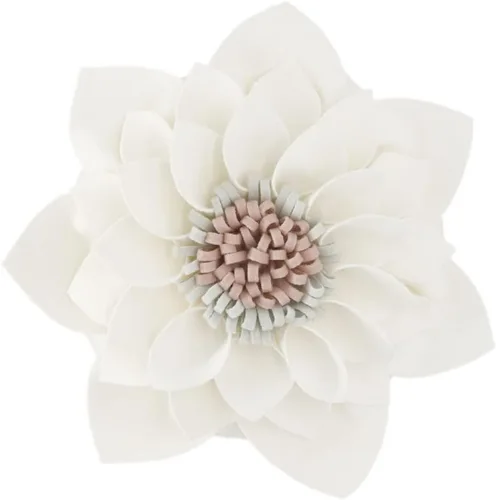 KINGROSE Almohada decorativa de flores 3D, cojín redondo para sofá, silla, dormitorio, decoración del hogar, 14 pulgadas, color crema