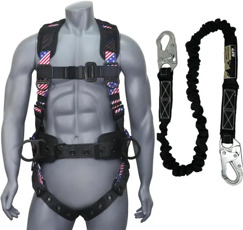 Miniatura 27 de Kit de arnés de protección contra caídas cómodo AFP Demon – Arnés de seguridad de cuerpo completo OSHA/ANSI PPE para trabajo de construcción