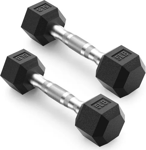 Miniatura 9 de PAPABABE HEX Juego de Mancuernas 2.5-125lb, Mancuernas de Gimnasio en Casa con Revestimiento de Goma, Mancuernas de Pesas para Ejercicio y Fitness