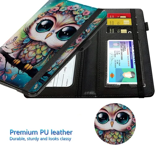 Miniatura 79 de Funda para chequera para hombres y mujeres, cartera de cuero RFID con ranuras para tarjetas de crédito, soporte de cheques duplicados personales
