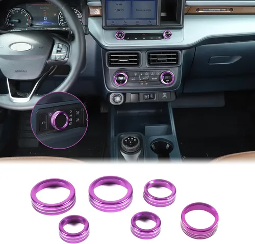 Miniatura 13 de Aunginsy Cubierta circular de botón de volumen para consola central de aire acondicionado compatible con Ford Maverick 2022-2024, botón de Azul