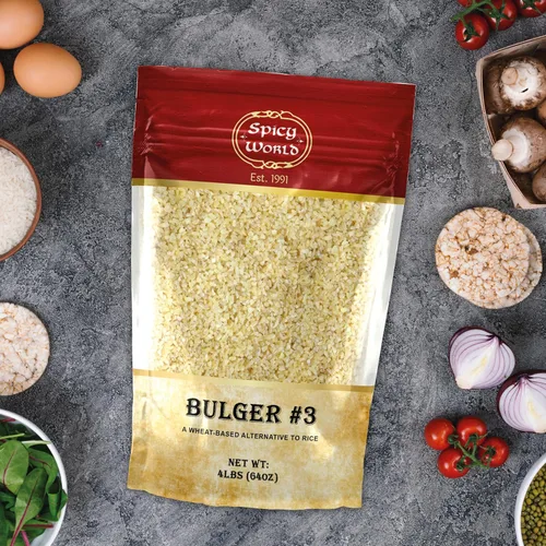 Miniatura 6 de Spicy World Bulgur Grueso #3, bolsa de 4 libras Excelente trigo Bulgur cultivado en Estados Unidos para tabouleh 100% natural y puro Ideal