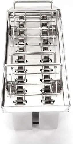 Miniatura 4 de 20 moldes de acero inoxidable para helados y paletas congeladas, soporte para palitos de helado + cepillo de limpieza
