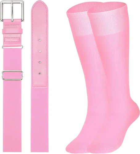 Miniatura 21 de XZQTIVE Conjunto combinado de calcetines de béisbol y softbol y cinturón de béisbol y sóftbol, calcetines de fútbol hasta la rodilla para niños