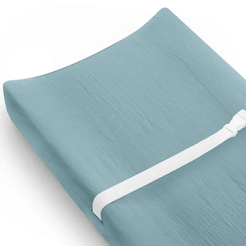 Miniatura 10 de Juego de 2 fundas para cambiador para bebé niño y niña, fundas de muselina para cambiador con estilo bohemio, ropa de cama neutra para guardería