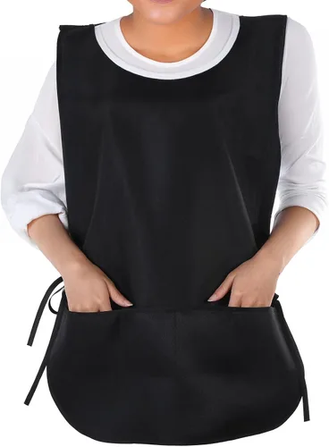 Tucnoeu Delantal de zapatero unisex con 2 bolsillos, delantal ajustable resistente al agua y al aceite, delantal artístico para el trabajo, la