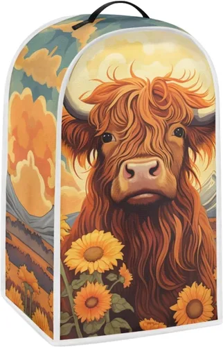 Miniatura 11 de Upetstory Funda antipolvo para licuadora de vaca, estilo bohemio, azteca, para cafetera, electrodomésticos, resistente a las manchas, lavable