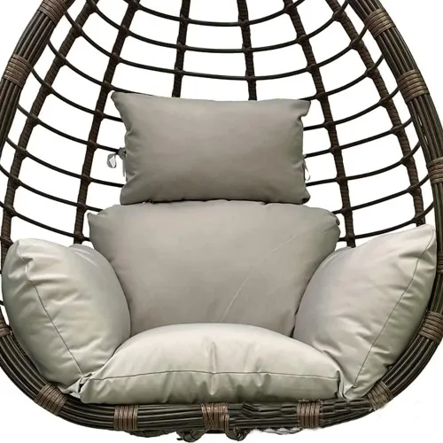 Miniatura 10 de Cojín para silla de huevo colgante para patio, cesta colgante, asiento lavable, color burdeos