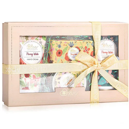 BODY & EARTH # LOVE Set de regalo de crema de manos para mujeres, regalo del día de la madre para mamá, juego de cuidado de la piel con crema de