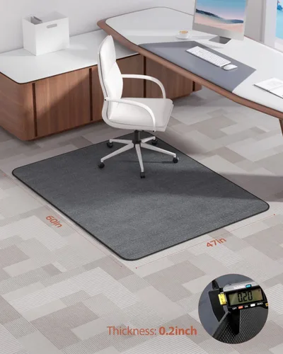 Miniatura 6 de Blvornl Tapete para silla de oficina para suelo de madera dura y alfombra de pelo bajo, superficie de pana de 47 x 60 pulgadas, tapete protector