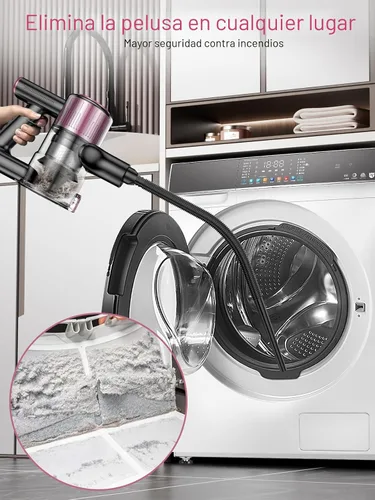 Miniatura 4 de Aspiradora inalámbrica, aspiradora de palo 10 en 1 con potente succión, manguera, luz LED verde, cepillo antienredos, aspiradora recargable ligera