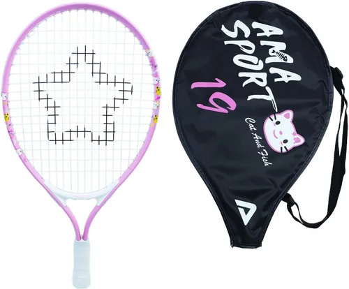 Miniatura 18 de AMA SPORT Raqueta de tenis para niños pequeños, kit de iniciación de raqueta de tenis de 17 a 25 pulgadas para niñas y niños con bolsa de nailon